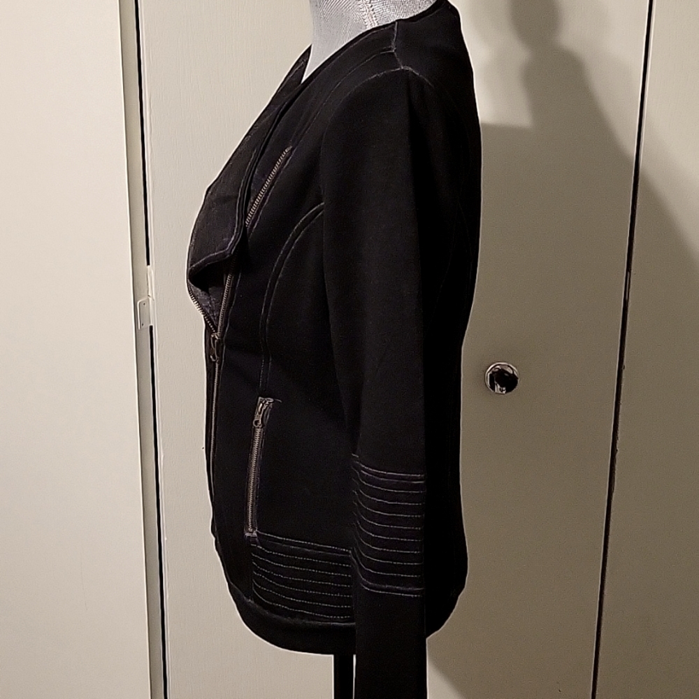 Cyrus lightweight black mineral wash moto jacket - Picture 4 of 8